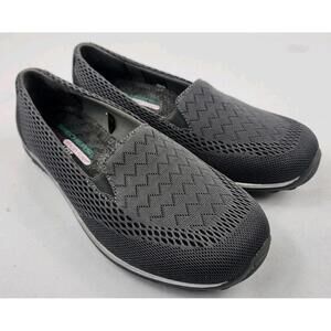 Skechers Womens 7.5 M Relaxed Fit  Memory Foam Loafers Flats Slip On Shoes Gray
